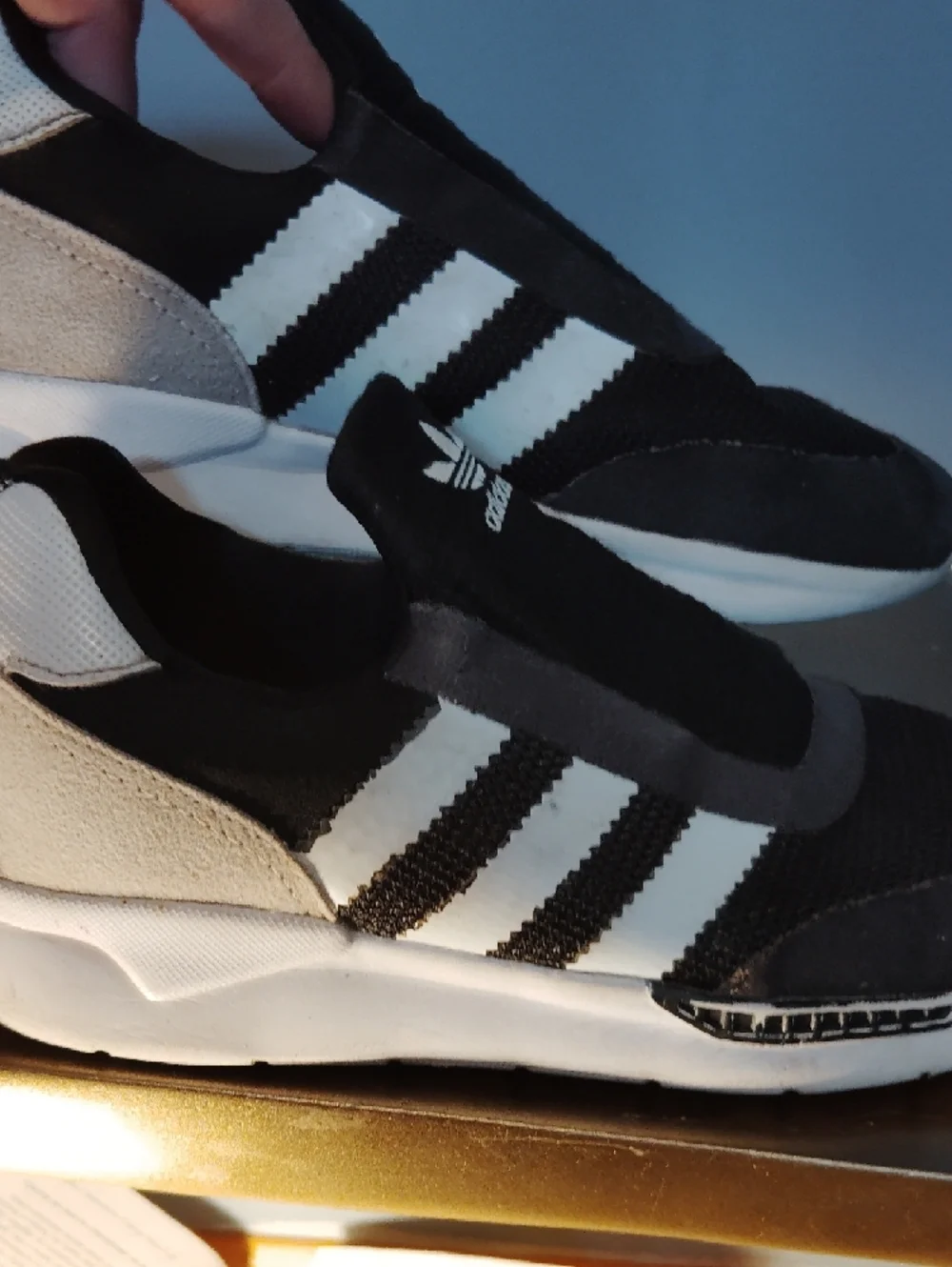 Adidas Kids Black & White Slip-On Sneakers